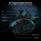 Redragon M908 RGB Backlight LED USB Wired Gaming Mouse 18 Programmable Mouse Buttons 12400 DPI 5