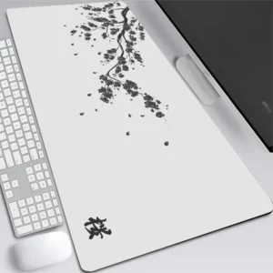 Japanese Sakura Mouse Pad Gray Laptop Game Desk Mat Black Office Carpet Mousepad Gamer 900x400 Table Cushion Desktop Accessory 2