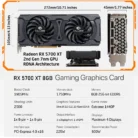Full New MLLSE Graphics Card AMD Radeon RX 5700 XT 8GB 256-bit GDDR6 PCIe 4.0 x16 PC Gaming GPU Desktop Placa De Video Card 2