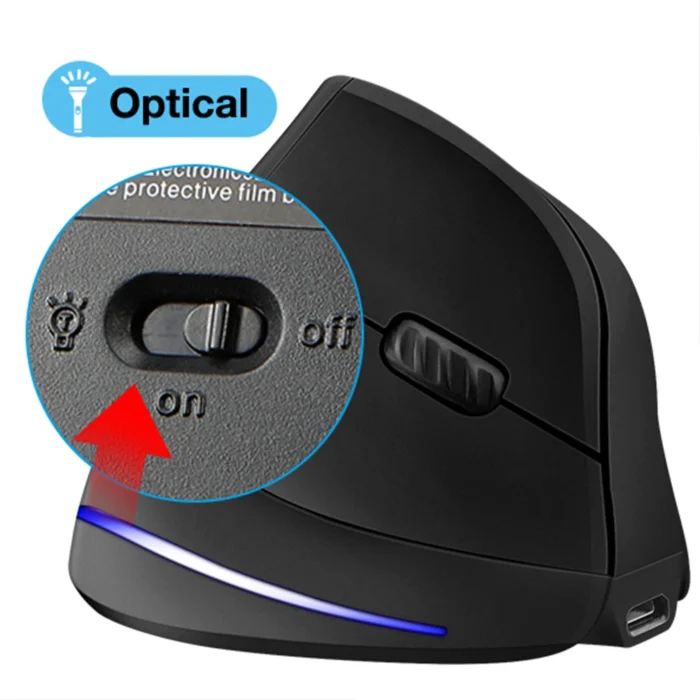 Lefon F35 Wireless Mouse Vertical 2.4G Rechargeable Ergonomic Mouse 2400 DPI Optical Gaming Mice for Computer Laptop PC Mac IOS 6