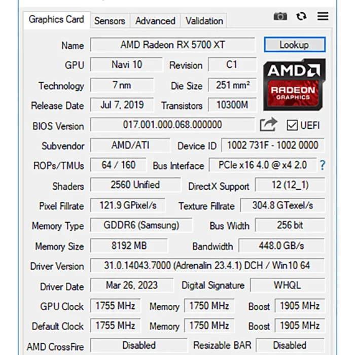 MLLSE AMD RX 5700 XT 8GB Graphics Card GDDR6 256Bit PCI-E 4.0×16 6+8Pin Radeon GPU Rx 5700XT Gaming Video Card Placa De Video 6