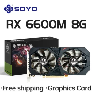 SOYO AMD RX 6600M 8GB Graphics Card GDDR6 128Bit PCI-E 4.0×8 8Pin Radeon GPU RX6600M Desktop Components PC Gaming Video Cards 1