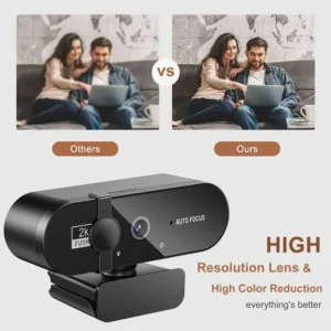 4K Webcam 1080P Mini Camera 2K Full HD Webcam with Microphone 30fps USB Web Cam for Auto Focus PC Laptop Video Shooting Camera 1