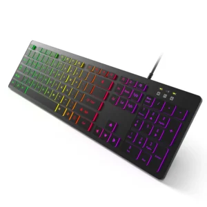 Computer Desktop Gaming Keyboard Light Backlit RGB Mute wired keyboard USB office home 1