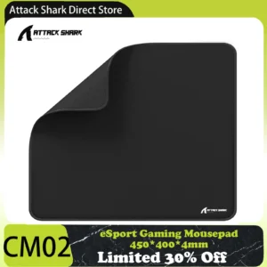 Attack Shark Large eSport Gaming Mousepad, Textured Smooth Surface, Non-slip Rubber Base, Anti-Fray Edge Stitching, 450x400x4mm 1
