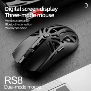 SMAILWOLF RS8 Gaming Mouse Bluetooth Wireless Three-mode Lightweight Hollow Design 1K Return Computer Long Battery Life 2
