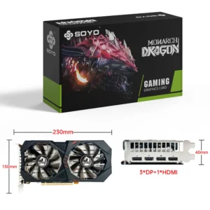 SOYO AMD RX 6600M 8GB Graphics Card GDDR6 128Bit PCI-E 4.0×8 8Pin Radeon GPU RX6600M Desktop Components PC Gaming Video Cards 2