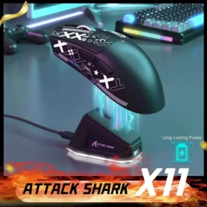 ATTACK SHARK X11 Wireless Gaming Mouse Charging Dock PixArt PAW3311 Gaming Sensor, BT/2.4G Wireless/Wired 1