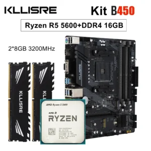 Kllisre B450 Kit amd ryzen With 5 R5 5600 cpu DDR4 16GB (2x8GB) 3200MHz memory B450M AM4 motherboard 1