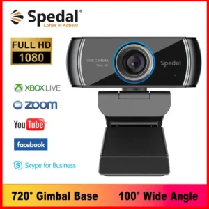 Spedal C920 1080p Hd Webcam with Microphone 100°Wide Angle Video Conferencing Live Streaming Free Drive for PC Mac Laptop 1