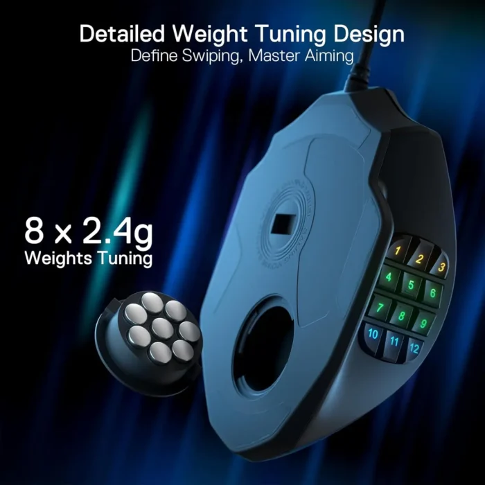 Redragon M908 RGB Backlight LED USB Wired Gaming Mouse 18 Programmable Mouse Buttons 12400 DPI 3