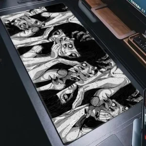 Black and white Mouse Pad Cute HD branco Desk Pad Extended Gaming Keyboard Mats Large XXL Gamer Collage Horror Anime Mousepad 1