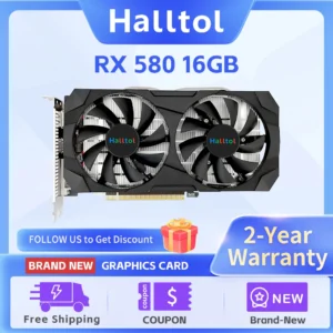 Halltol AMD RX 580 16GB 2048SP Brand New Gaming Graphics Card GDDR5 256Bit Radeon GPU RX580 16 GB placa de video 1