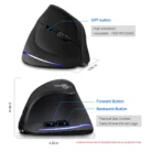 Lefon F35 Wireless Mouse Vertical 2.4G Rechargeable Ergonomic Mouse 2400 DPI Optical Gaming Mice for Computer Laptop PC Mac IOS 4