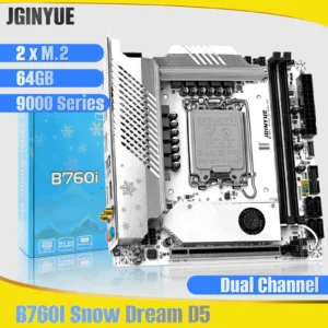 JGINYUE B760i ddr5 mini itx desktop Computer Motherboard LGA 1700 12th 13th DDR5 Memory RAM Latest mini itx B760i-Snow Dream D5 1