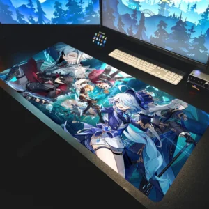 Anime Mousepad Genshin Impact Mouse Pads Gamer Mat Xxl Pc Accessories Desk Protector Keyboard Pads Computer Desks Gaming Mats 2